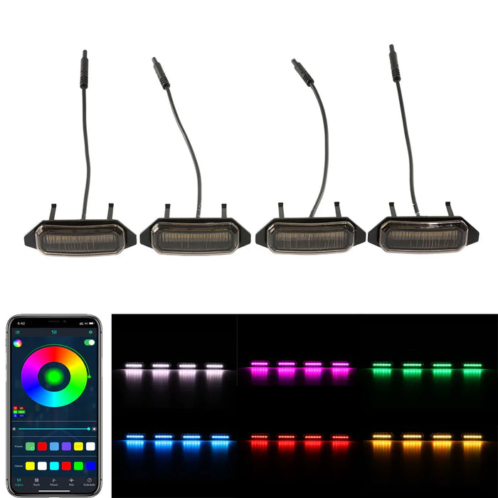 (4pcs/set) RGB Modified LED Front Grille Light with Wiring Harness for Toyota RAV4 2019-2022