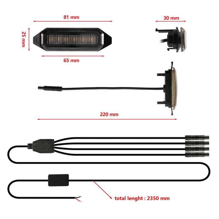 (4pcs/set) RGB Modified LED Front Grille Light with Wiring Harness for Toyota RAV4 2019-2022