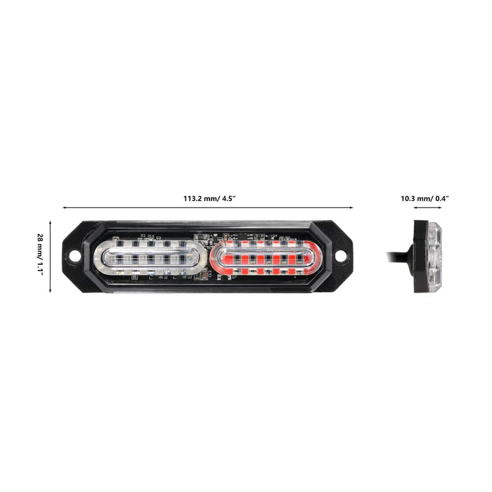 (4PSC/SET) 12LED/24LED Emergency Surface Mount Grill Strobe Light for Trucks Vehicles ATV RV Cars Van