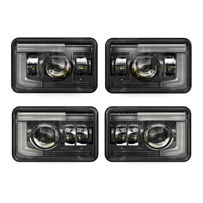 4x6 Inch DOT Sealed Beam LED Headlights with DRL For Peterbilt Kenworth Freightinger Ford Chevrolet