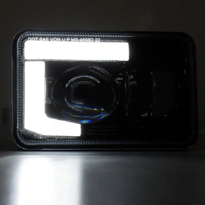 4x6 Inch DOT Sealed Beam LED Headlights with DRL For Peterbilt Kenworth Freightinger Ford Chevrolet