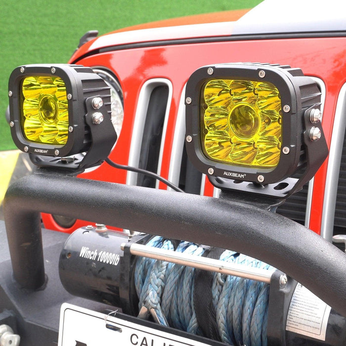 5 Inch 110W White/Amber Spot Light LED Driving Lights with Additional Amber Covers