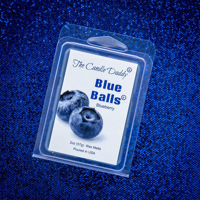 5 Pack - Two Blue Balls - Ripe Blueberry Scented Melt - Maximum Scent Wax Cubes/Melts - 2 Ounces x 5 Packs = 10 Ounces - The Candle Daddy