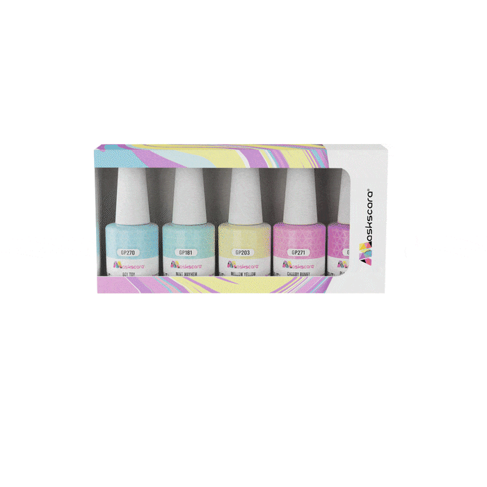 <img scr = “Maskscara Gel-It 5 Pack Pastel Utopia Kit.gif” alt = “Pastel Gel Polish Kit by the brand Maskscara ”>