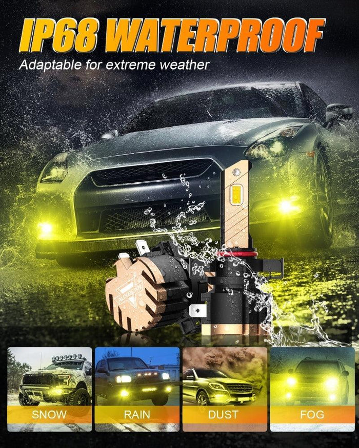5202 5202 5201 PS24W H16EU LED Fog Light/DRL Bulbs 44W 8000LM 3000K Golden Yellow Z3 Series | 2 Bulbs