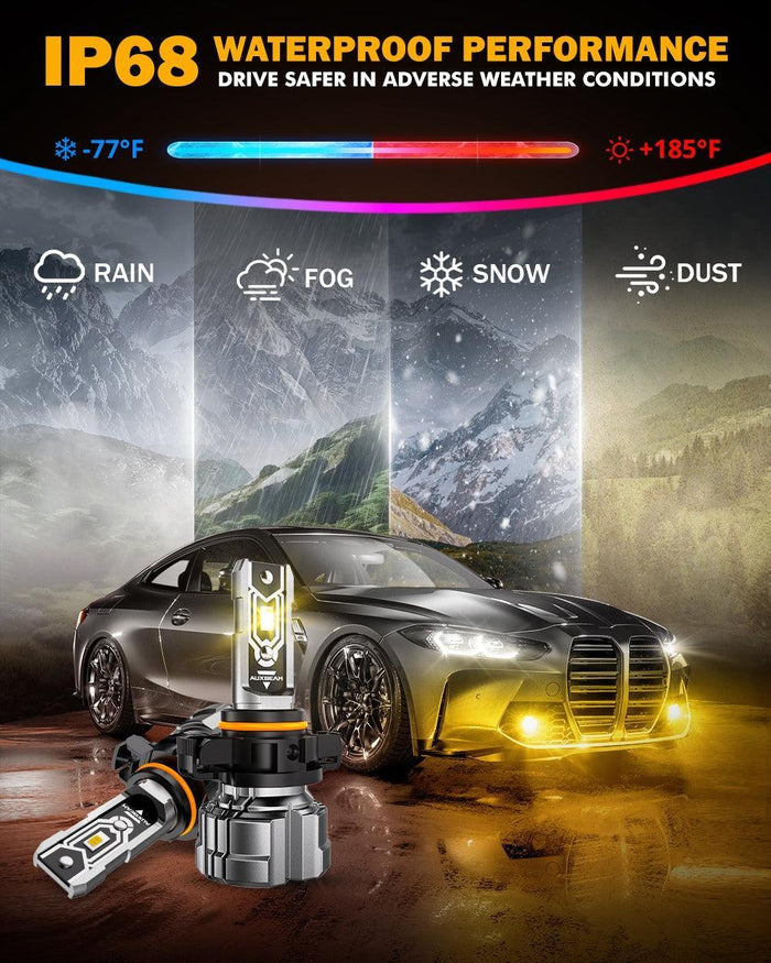 🆕5202 5202 5201 PS24W H16EU LED Fog Light/DRL Bulbs 50W 10000LM 2500K Amber Yellow Q5 Series | 2 Bulbs