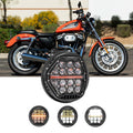 🆕 5.75 Inch 60W DOT Motorcycle LED Headlight Assembly with Amber DRL & Honeycomb Design (Hi/Lo Beam) for 2002-2012 Roadster XL 883R