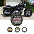 🆕 5.75 Inch 60W DOT Motorcycle LED Headlight Assembly with Amber DRL & Honeycomb Design (Hi/Lo Beam) for 1996-2019 Custom XL1200C