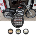 🆕 5.75 Inch 60W DOT Motorcycle LED Headlight Assembly with Amber DRL & Honeycomb Design (Hi/Lo Beam) for 1998-2009 Custom X1883C