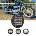 🆕 5.75 Inch 60W DOT Motorcycle LED Headlight Assembly with Amber DRL & Honeycomb Design (Hi/Lo Beam) for 2003 X1H883