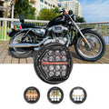 🆕 5.75 Inch 60W DOT Motorcycle LED Headlight Assembly with Amber DRL & Honeycomb Design (Hi/Lo Beam) for 2004-2008 Roadster XLI20OR