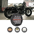 🆕 5.75 Inch 60W DOT Motorcycle LED Headlight Assembly with Amber DRL & Honeycomb Design (Hi/Lo Beam) for 2010-2022 Forty- Eight XL 1200X