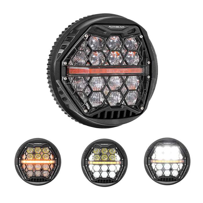 Headlight with Amber DRL- Clear Lens