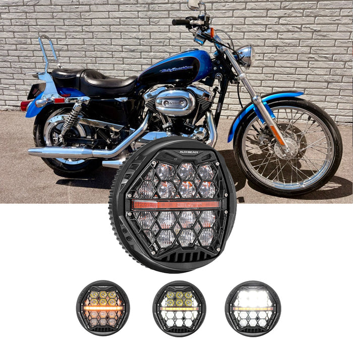 Headlight with Amber DRL- Clear Lens
