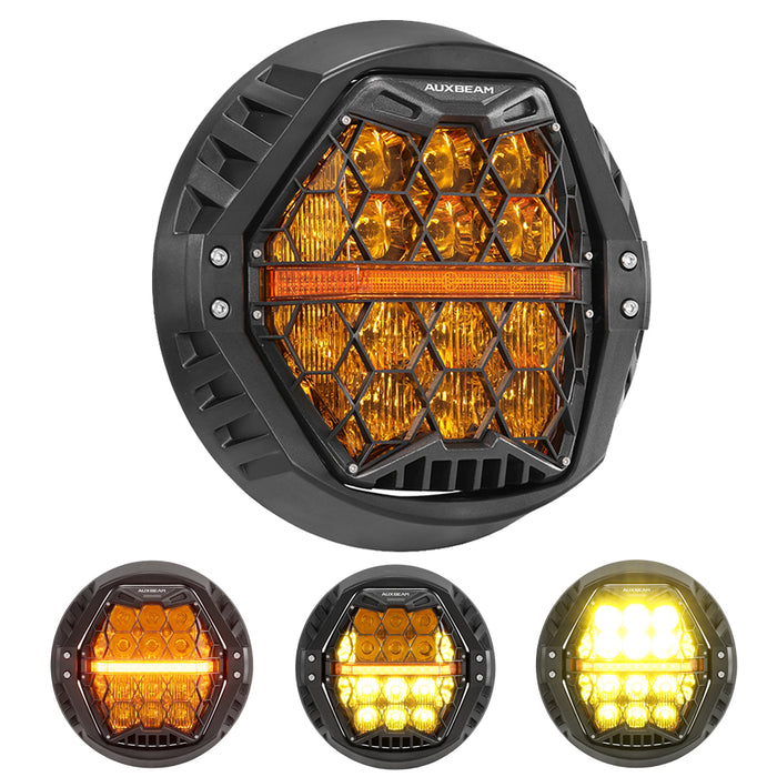 🆕 7 Inch 120W DOT Motorcycle LED Headlight Assembly with Amber DRL & Honeycomb Design (Hi/Lo Beam) for Harley-Davidson Touring