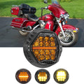 🆕 7 Inch 120W DOT Motorcycle LED Headlight Assembly with Amber DRL & Honeycomb Design (Hi/Lo Beam) for 1995-1997 Ultra Classic Electra Glide FLHTCU
