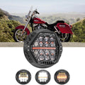 🆕 7 Inch 120W DOT Motorcycle LED Headlight Assembly with Amber DRL & Honeycomb Design (Hi/Lo Beam) for 2012-2016 Switchback FLD