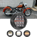 🆕 7 Inch 120W DOT Motorcycle LED Headlight Assembly with Amber DRL & Honeycomb Design (Hi/Lo Beam) for 2001-2006 Fat Boy EFI FLSTFI