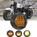 🆕 7 Inch 120W DOT Motorcycle LED Headlight Assembly with Amber DRL & Honeycomb Design (Hi/Lo Beam) for 2010-2016 Fat Boy Lo FLSTFB