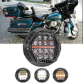 🆕 7 Inch 120W DOT Motorcycle LED Headlight Assembly with Amber DRL & Honeycomb Design (Hi/Lo Beam) for 1995-1997 Ultra Classic Electra Glide FLHTCU