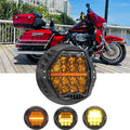 🆕 7 Inch 120W DOT Motorcycle LED Headlight Assembly with Amber DRL & Honeycomb Design (Hi/Lo Beam) for 1994-2013 Electra Glide Classic FLHTC