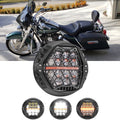 🆕 7 Inch 120W DOT Motorcycle LED Headlight Assembly with Amber DRL & Honeycomb Design (Hi/Lo Beam) for 1996-2006 Road King EFI FLHRI