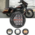 🆕 7 Inch 120W DOT Motorcycle LED Headlight Assembly with Amber DRL & Honeycomb Design (Hi/Lo Beam) for 2014-2018 FLHXS Street Glide Special