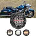 🆕 7 Inch 120W DOT Motorcycle LED Headlight Assembly with Amber DRL & Honeycomb Design (Hi/Lo Beam) for 2004-2006 Road King Custom EFI FLHRSI