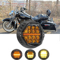 🆕 7 Inch 120W DOT Motorcycle LED Headlight Assembly with Amber DRL & Honeycomb Design (Hi/Lo Beam) for 1996-2006 Road King EFI FLHRI