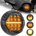 🆕 7 Inch 120W DOT Motorcycle LED Headlight Assembly with Amber DRL & Honeycomb Design (Hi/Lo Beam) for Harley-Davidson Touring/Softail Models/Kawasaki Vulcan Mean Streak