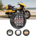 🆕 7 Inch 120W DOT Motorcycle LED Headlight Assembly with Amber DRL & Honeycomb Design (Hi/Lo Beam) for 2010-2013 Electra Glide Ultra Limited FLHTK