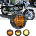 🆕 7 Inch 120W DOT Motorcycle LED Headlight Assembly with Amber DRL & Honeycomb Design (Hi/Lo Beam) for 2001-2006 Fat Boy EFI FLSTFI