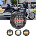 🆕 7 Inch 120W DOT Motorcycle LED Headlight Assembly with Amber DRL & Honeycomb Design (Hi/Lo Beam) for 2006-2013 CVO Ultra Classic Electra Glide FLHTCUSE