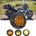 🆕 7 Inch 120W DOT Motorcycle LED Headlight Assembly with Amber DRL & Honeycomb Design (Hi/Lo Beam) for 1999-2002 Electra Glide Classic EFI FLHTCI