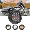 🆕 7 Inch 120W DOT Motorcycle LED Headlight Assembly with Amber DRL & Honeycomb Design (Hi/Lo Beam) for 1995-2009 Electra Glide Standard FLHT