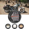 🆕 7 Inch 120W DOT Motorcycle LED Headlight Assembly with Amber DRL & Honeycomb Design (Hi/Lo Beam) for 1995-2017 Heritage Softail Classic FLST
