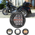 🆕 7 Inch 120W DOT Motorcycle LED Headlight Assembly with Amber DRL & Honeycomb Design (Hi/Lo Beam) for 2010-2011 Street Glide Trike FLHXXX