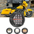 🆕 7 Inch 120W DOT Motorcycle LED Headlight Assembly with Amber DRL & Honeycomb Design (Hi/Lo Beam) for 2006-2013 Street Glide FLHX