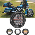 🆕 7 Inch 120W DOT Motorcycle LED Headlight Assembly with Amber DRL & Honeycomb Design (Hi/Lo Beam) for 1994-1995 Electra Glide Road King FLHR
