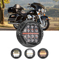 🆕 7 Inch 120W DOT Motorcycle LED Headlight Assembly with Amber DRL & Honeycomb Design (Hi/Lo Beam) for 1994-2013 Electra Glide Classic FLHTC