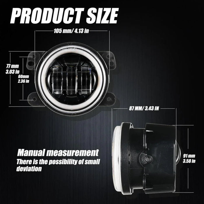 7'' LED Headlight Replacement, 4'' LED Fog Light & LED Smoke Tail Light Brake Reverse Turn Signal Lamp for Jeep Wrangler JK