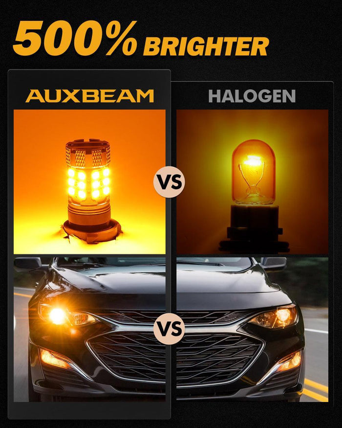 🆕7443 US-CK LED Turn Signal Light Rear/Front, Side Maker Light Bulbs 50W 4000LM CAN-Bus Error Free 3000K Amber B21-PRO Series |2 Bulbs