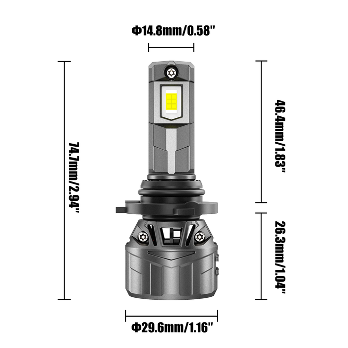 🆕9005+9006 LED Headlight Bulbs 100W 22000LM F18 Series 1:1 Mini Size 6500K Cool White | 4 Bulbs