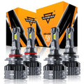 9005+9006 LED HEADLIGHT BULBS 110W 24000LM F22 SERIES HIGH BRIGHTNESS 6500K COOL WHITE | 4 BULBS