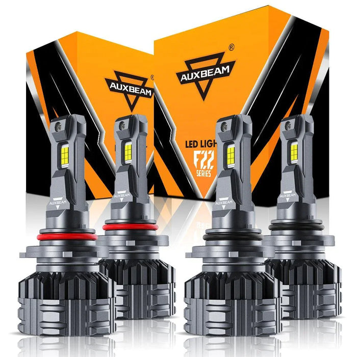 9005+9006 LED HEADLIGHT BULBS 110W 24000LM F22 SERIES HIGH BRIGHTNESS 6500K COOL WHITE | 4 BULBS