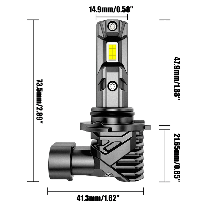 🆕9005+9006 LED Headlight Bulbs Q15 Series Fanless&Wireless 60W 18000LM 6500K Cool White | 4 Bulbs