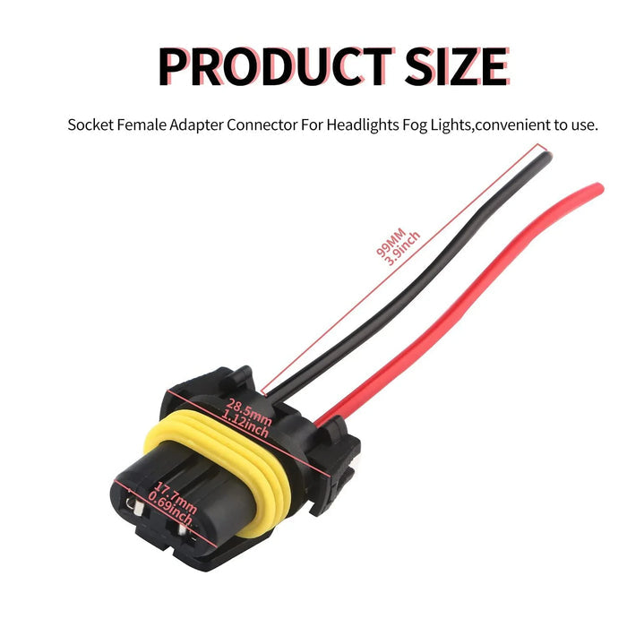 9005/9006/9012 LED Headlight Socket Male & Female Adapter Wiring Harness Connector for Headlight/Fog Light 2pcs/Set