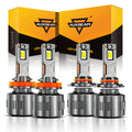 🆕9005+H11 LED Headlight Bulbs 130W 32000LM F35 Series Dual Compatibility 12V/24V 6500K Cool White | 4 Bulbs