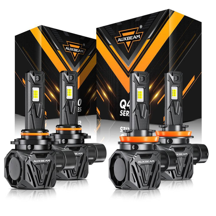🆕9005+H11 LED Headlight Bulbs Q40 Series Ultra-High Brightness 120W 30000LM 6500K Cool White | 4 Bulbs