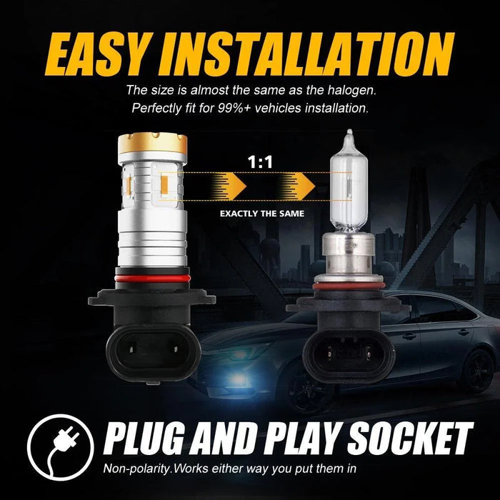 9006 HB4 LED Fog Light/DRL Bulbs 20W 4000LM Deep Blue Crown Series | 2 Bulbs